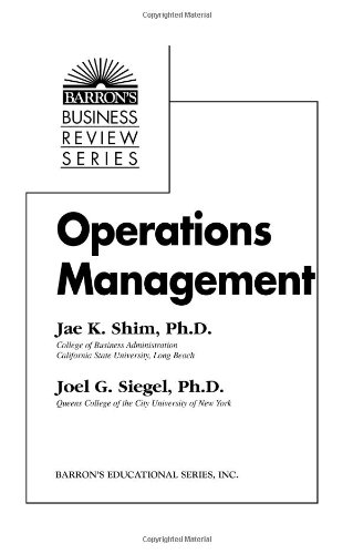 Stock image for Operations Management (Barron's Business Review Series) for sale by Hippo Books