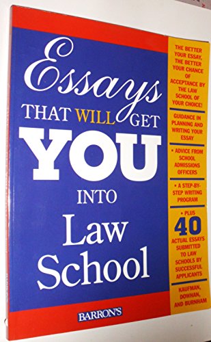 Stock image for Essays That Will Get You into Law School for sale by Wonder Book