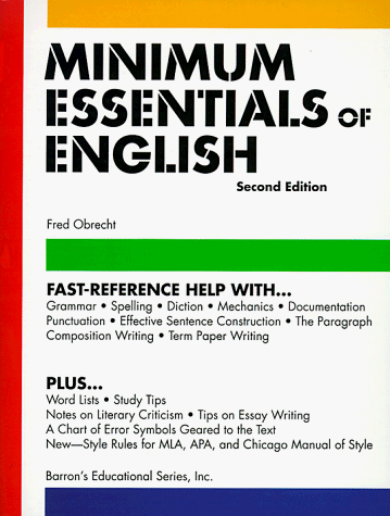 Minimum Essentials of English (9780764107450) by Obrecht M.A., Fred