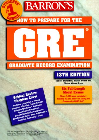 Beispielbild fr How to Prepare for the Gre: Graduate Record Examination (Barron's How to Prepare for the Graduate Record Examination) zum Verkauf von HPB-Red