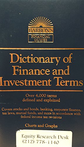 9780764107900: Dictionary of Finance and Investment Terms (Barron's Financial Guides)