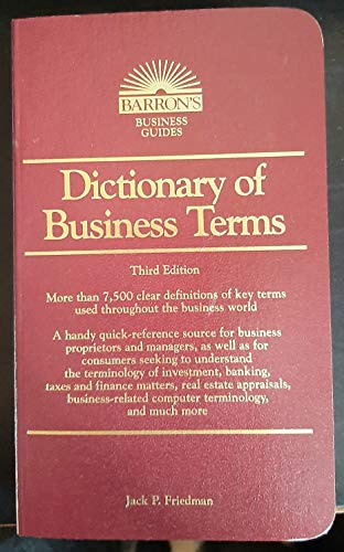 Beispielbild fr Dictionary of Business Terms (Barron's Business Guides) zum Verkauf von Wonder Book