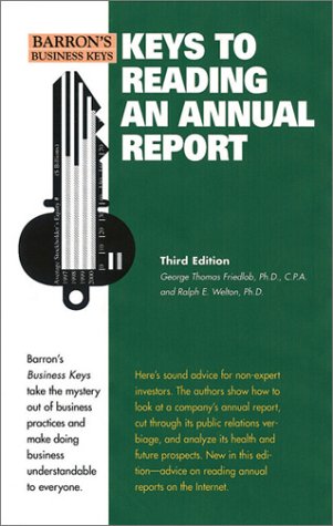 Imagen de archivo de Keys to Reading an Annual Report (Barron's Business Keys) a la venta por Wonder Book