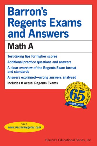 Beispielbild fr Barron's Regents Exams and Answers : Math A zum Verkauf von Better World Books