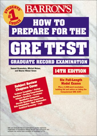 How To Prepare For The Gre Test, Graduate Record Examination (9780764115929) by Green, Sharon