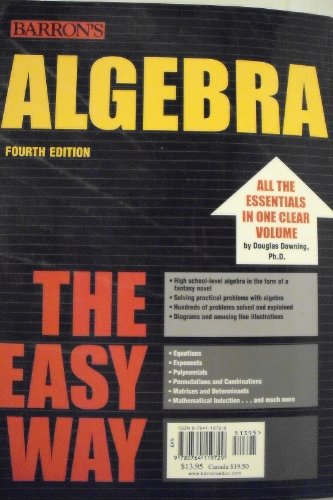 Beispielbild fr Algebra the Easy Way zum Verkauf von Better World Books