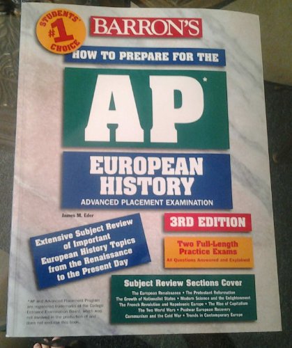 Stock image for How to Prepare for the AP European History (BARRON'S HOW TO PREPARE FOR THE AP EUROPEAN HISTORY ADVANCED PLACEMENT EXAMINATION) for sale by Wonder Book