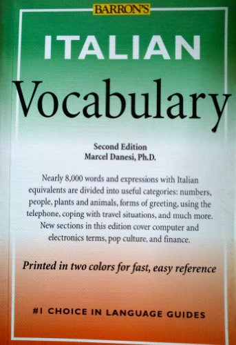 Beispielbild fr Italian Vocabulary (Barron's Vocabulary Series) zum Verkauf von Wonder Book