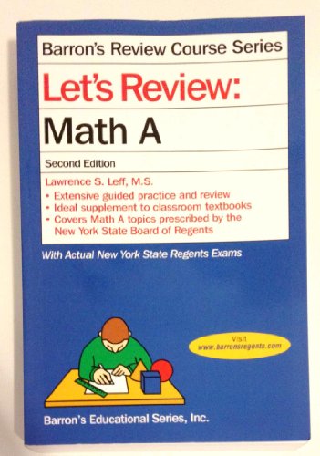 Stock image for Let's Review: Math A for sale by BookHolders