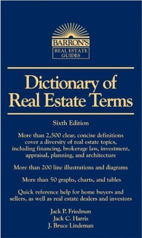 Beispielbild fr Dictionary of Real Estate Terms (Barron's Business Guides) zum Verkauf von Wonder Book