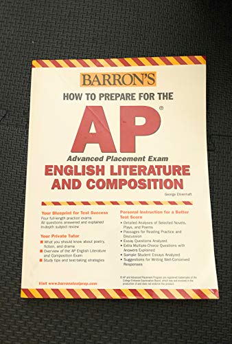 Stock image for How to Prepare for the AP English Literature and Composition (BARRON'S HOW TO PREPARE FOR THE AP ENGLISH LITERATURE AND COMPOSITION ADVANCED PLACEMENT EXAMINATION) for sale by HPB-Movies