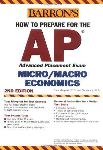 Imagen de archivo de How to Prepare for the AP Microeconomics/Macroeconomics (BARRON'S HOW TO PREPARE FOR THE AP MACROECONOMICS/MICROECONOMICS ADVANCED PLACEMENT EXAMINATION) a la venta por HPB-Red
