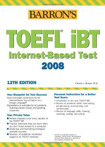 Imagen de archivo de Barron's TOEFL IBT: Internet-Based Test a la venta por HPB-Diamond