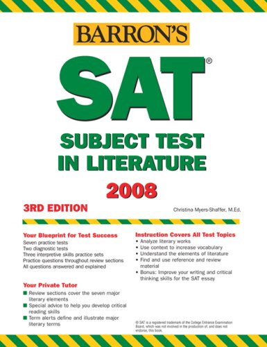 Imagen de archivo de Barron's How to Prepare for the SAT Subject Test in Literature, 3rd Edition (Barron's Education Series) a la venta por Georgia Book Company