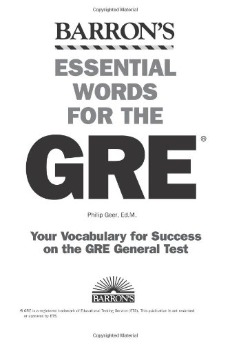 Beispielbild fr Essential Words for the GRE (Barron's Essential Words for the GRE) zum Verkauf von Wonder Book