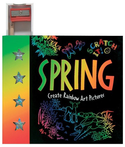 9780764139642: Spring: Create Rainbow Art Pictures [With Stickers and Scratch Paper, Scratch Stick and Stencil and Sharpener] (Mini Scratch It)