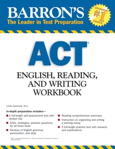 Imagen de archivo de Barron's ACT English, Reading, and Writing Workbook (Barron's: The Leader in Test Preparation) a la venta por SecondSale