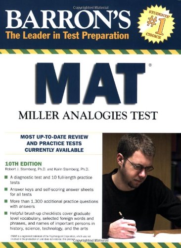 Beispielbild fr Barron's MAT: Miller Analogies Test (Barron's: The Leader in Test Preparation) zum Verkauf von AwesomeBooks