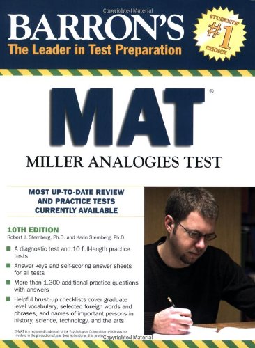 Imagen de archivo de Barron's MAT: Miller Analogies Test (Barron's: The Leader in Test Preparation) a la venta por AwesomeBooks