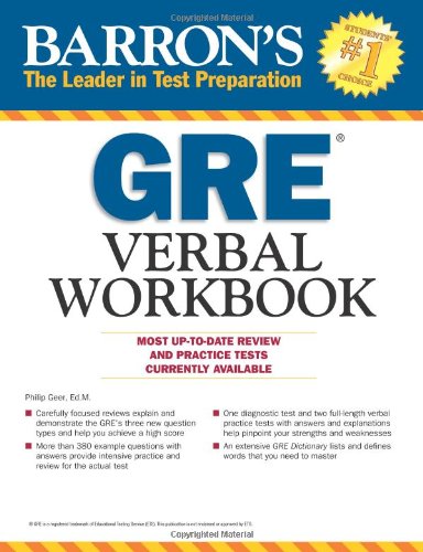 Beispielbild fr Barron's GRE Verbal Workbook zum Verkauf von Better World Books