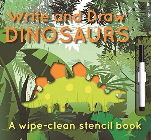 9780764167102: Write and Draw: Dinosaurs: Wipe-Clean Stencil Books