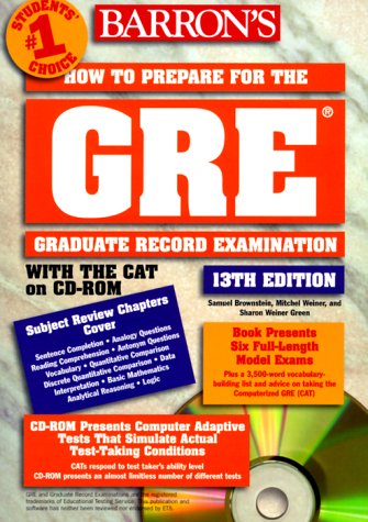 Stock image for How to Prepare for the G R E: Graduate Record Exam (Barron's How to Prepare for the GRE (W/CD)) for sale by Wonder Book