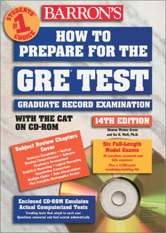 9780764174711: How to Prepare for the GRE: Graduate Record Examination with CDROM (Barron's How to Prepare for the Gre Graduate Record Examination) (Barron's How to Prepare for the Gre Graduate Record Examination)