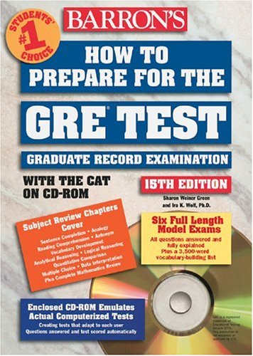 Imagen de archivo de How to Prepare for the GRE Test with CD-ROM (BARRON'S HOW TO PREPARE FOR THE GRE GRADUATE RECORD EXAMINATION) a la venta por The Maryland Book Bank