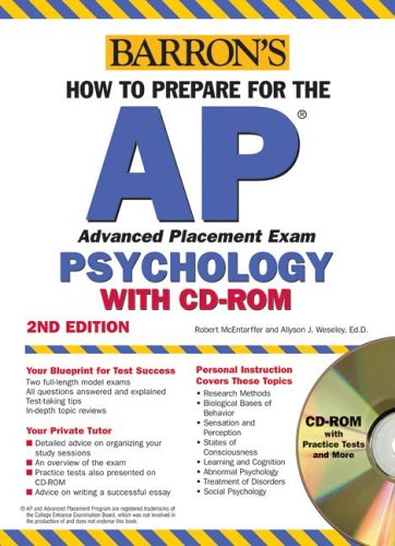 Imagen de archivo de How to Prepare for the AP Psychology with CD-ROM (Barron's AP Psychology Exam (W/CD)) a la venta por HPB-Red