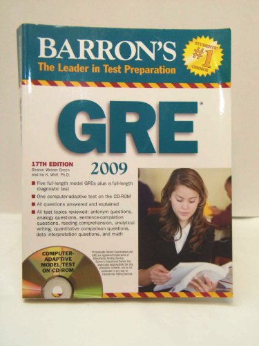9780764179495: GRE 2008 Graduate Record Examination (Barron's)