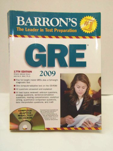 Barron's GRE: Graduate Record Examination (9780764179495) by Weiner Green, Sharon; Wolf, Ira K.