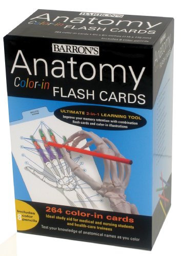 Anatomy Color-in Flash Cards: Ultimate 2-in-1 Learning Tool