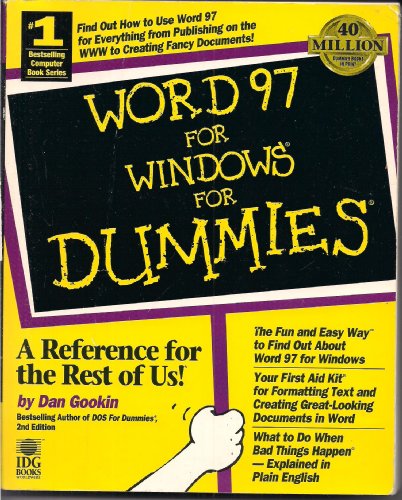 Imagen de archivo de Word 97 for Windows for Dummies a la venta por Better World Books
