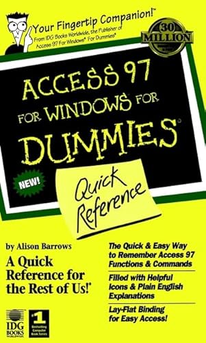 Access 97 For Windows For Dummies Quick Reference (9780764500565) by Barrows, Alison