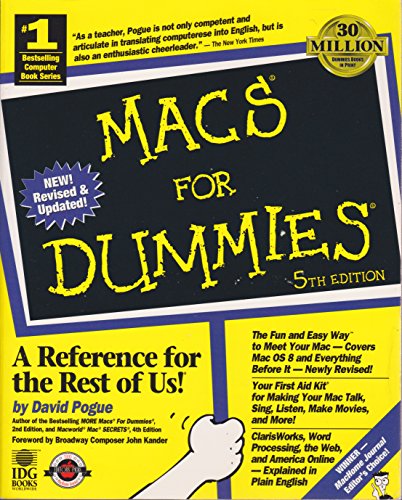 Imagen de archivo de Macs for Dummies a la venta por ThriftBooks-Dallas