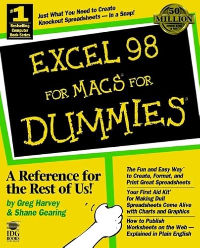 Excel 98 For Macs For Dummies (9780764502279) by Harvey, Greg; Gearing, Shane