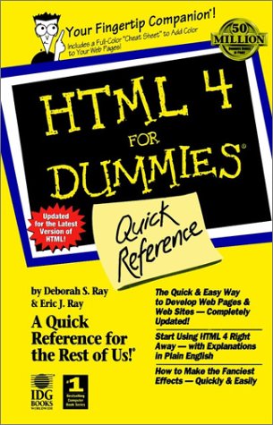 9780764503320: HTML 4 for Dummies Quick Reference