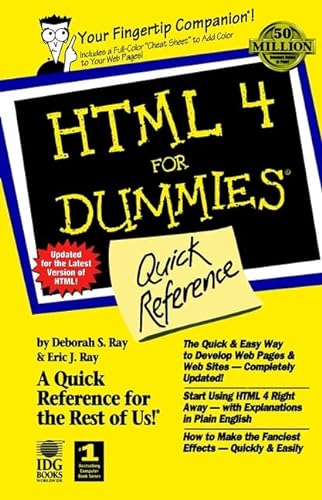 9780764503320: Html 4 for Dummies Quick Reference