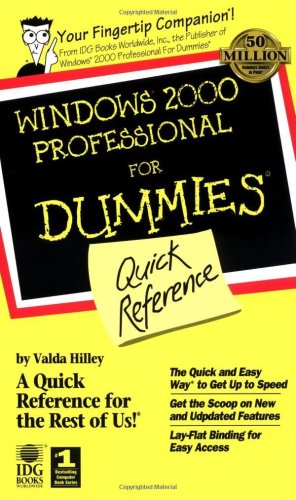 Imagen de archivo de Windows 2000 Professional For Dummies Quick Reference a la venta por HPB-Red
