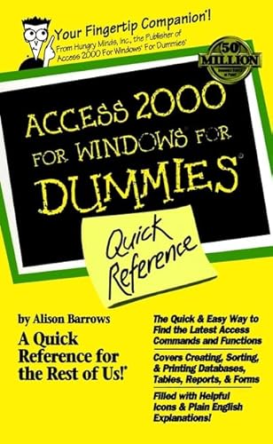 Imagen de archivo de Access 2000 for Windows For Dummies Quick Reference a la venta por Wonder Book