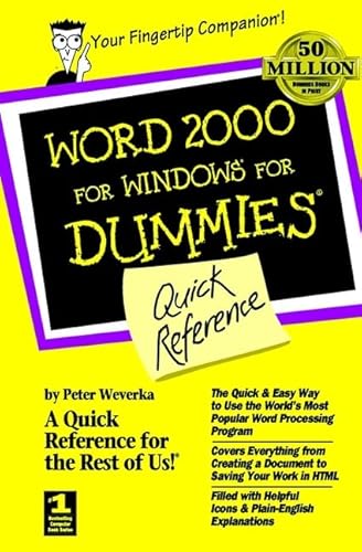 Stock image for Word 2000 for Windows For Dummies Quick Reference (For Dummies: Quick Reference (Computers)) for sale by Once Upon A Time Books