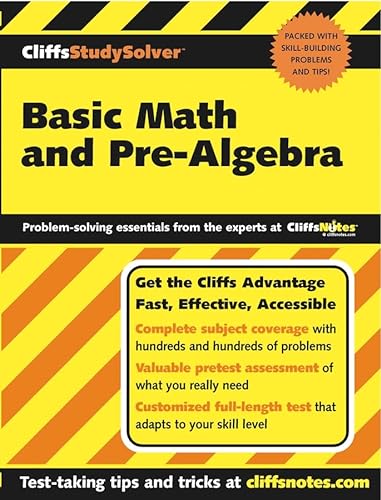 9780764537646: Basic Math and Pre-algebra (CliffsStudySolver S.)