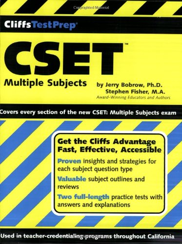 Beispielbild fr CSET: Multiple Subjects (Cliffs Test Prep) zum Verkauf von Wonder Book