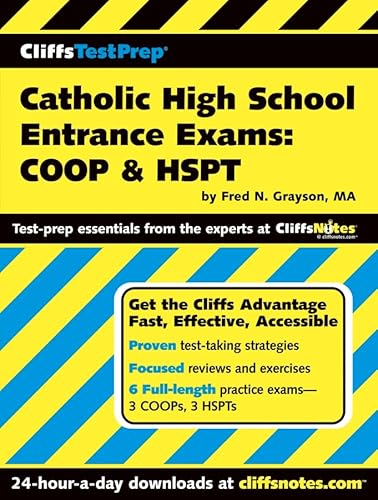 Imagen de archivo de CliffsTestPrep Catholic High School Entrance Exams: COOP & HSPT a la venta por HPB-Red