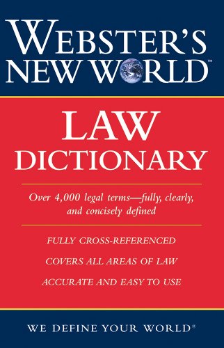 Stock image for Webster's New World Law Dictionary for sale by Better World Books