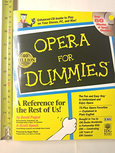 Beispielbild fr Opera For Dummies zum Verkauf von Wonder Book