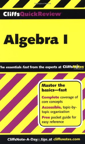 Stock image for CliffsQuickReview Algebra I (Bk. 1) for sale by Gulf Coast Books