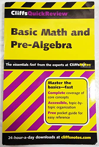 9780764563744: Basic Math and Pre-Algebra (Cliffs Quick Review S.)