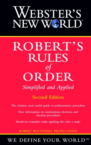 Beispielbild fr Webster's New World Robert's Rules of Order Simplified and Applied, 2nd Edition zum Verkauf von SecondSale