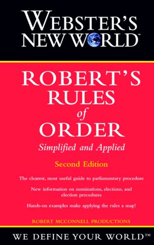 9780764563997: Webster's New World Robert's Rules of Order Simplified and Applied, 2nd Edition